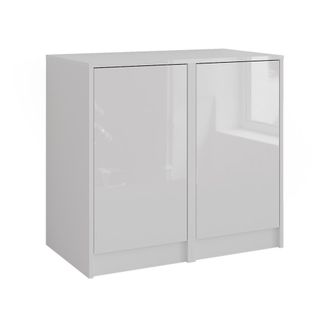 Vicco Aparador Sherry, Blanco/blanco Alto Brillo, 80.2 X 76 Cm 2 Partes, Vicco