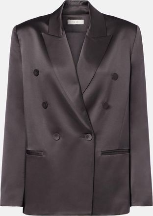 The Sei Double-breasted silk satin blazer