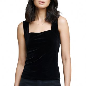 L'agence Womens Kaeli Velvet Top In Black