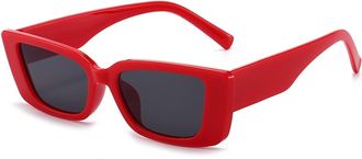 Generic Small Frame Women Vacation Sunglasses Commuter Party Decorative Sun Glasses(Red)