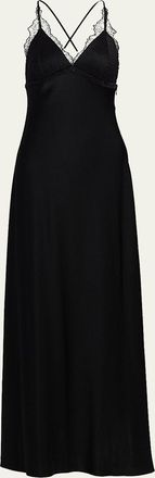 Kobi Halperin Evin Lace-Trim Satin Maxi Dress