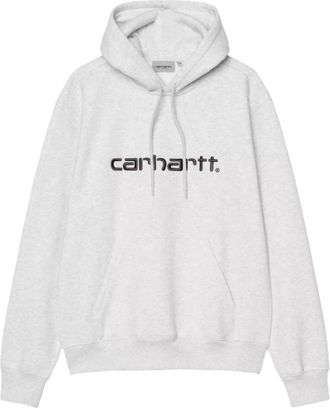 Carhartt Work in Progress Hooded Sweatshirt met Geborduurd Logo - Heren - Hoodies - Grijs - L - Hoodies & sweatvesten