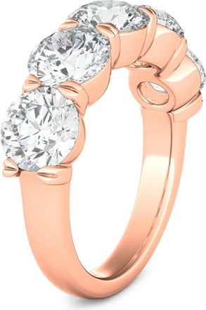 HauteCarat 5-Stone Lab Created Diamond Anniversary Ring in Rose Gold at Nordstrom, Size 6.5