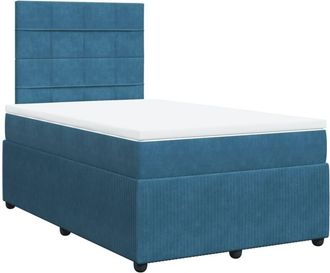 vidaXL Vidaxl - Cama Box Spring Con Colch&oacute;n Terciopelo Azul Oscuro 120x200 Cm