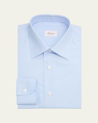 Brioni Mens Fine Stripe Cotton Dress Shirt