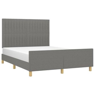 vidaXL Vidaxl - Estructura De Cama Sin Colch&oacute;n Tela Gris Oscuro 140x200 Cm