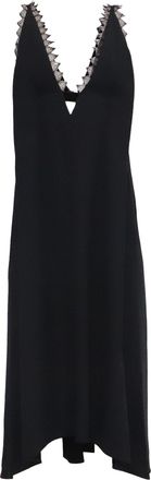 Victoria Beckham Chantilly Crepe Midi Dress in Black Viscose
