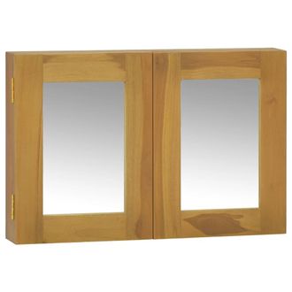 vidaXL Vidaxl - Mueble Con Espejo Madera Maciza De Teca 60x10x40 Cm