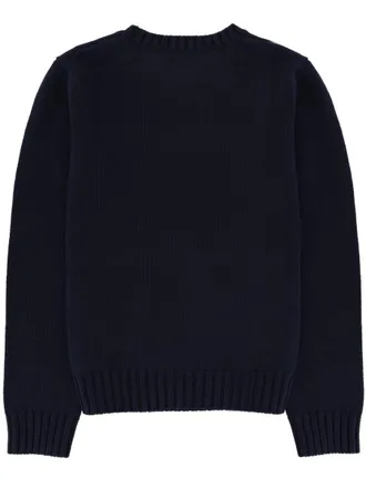 Sporty & Rich Logo-Embroidered Cotton Sweater - Navy