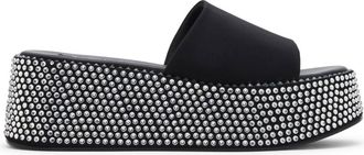Jessica Rich Womens Stardust Platform Slide In Black Multi