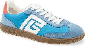 Balmain Swan Low Top Sneaker in 6Bs Blue at Nordstrom, Size 13Us