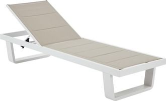 Vente-Unique Tumbona de aluminio y textilene - Gris y blanco - NABUNA de MYLIA