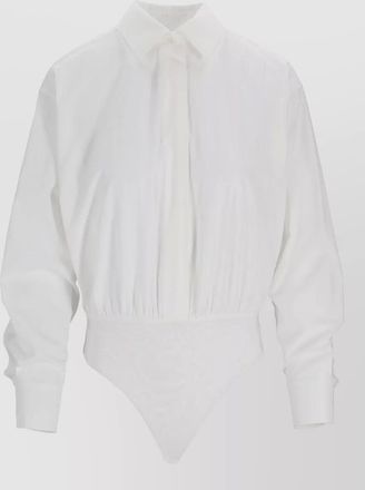 Max Mara long sleeve collared bodysuit shirt