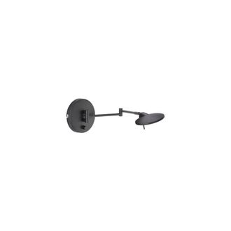 Trio Kazan applique led 8W 800lm, 3000K doppio braccio snodabile nero opaco con dimmer integrato P.40CM