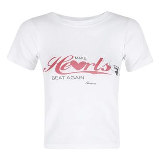 Fiorucci T-Shirts, female, White, Size: XS Make Hearts Beat Again T-Shirt
