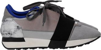Balenciaga Womens Suede Race Runner Marble Sneaker (Authentic Pre-Loved)