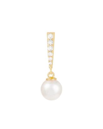 Splendid Pearls 14K 0.09 Ct. Tw. Diamond & 7-7.5Mm Pearl Pendant