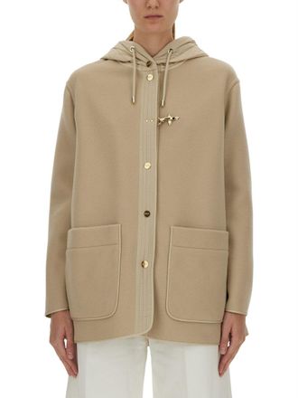 Fay Bimaterial Caban Cape