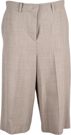 Marella Cabina Bermuda Trousers with Textured Weave and Zip Closure