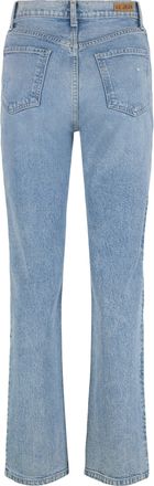 LE JEAN Womens Straight-Leg Denim Jeans Cotton