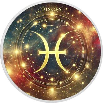 OEM Moneda De Plata De 1 Oz Con El Signo Del Zod&iacute;aco Piscis