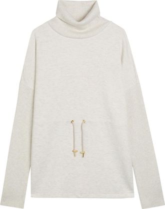 Varley Ethel Toggle-waist Stretch-jersey Sweatshirt - Ivory - Xxs (UK4 / Xxs)