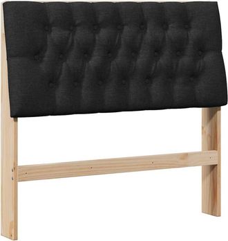 vidaXL Upholstered Headboard Black 100 cm Solid Pine Wood vidaXL