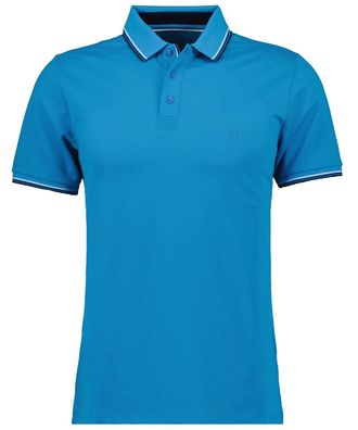 Ragman Poloshirt RAGMAN, Herren, Gr. 3XL, blau (wasserblau, 732), Baumwollmischung, regular fit, hoch geschlossener Ausschnitt, Shirts Poloshirt