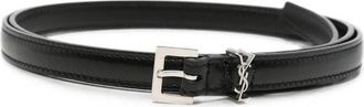 Saint Laurent Cassandre Extra Thin Belt In Smooth Leather