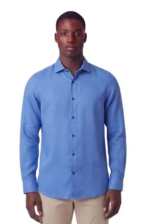 Lords of Harlech Linen Long Sleeve Shirt in Sail Blue at Nordstrom, Size Xx-Large