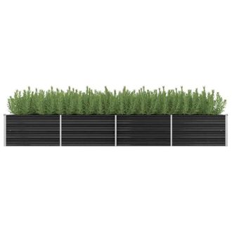 vidaXL Garden Raised Bed Anthracite 126x31.5x17.7 Galvanized Steel, 45729