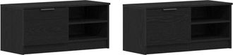vidaXL Vidaxl - tv Cabinet 2 pcs Black Oak 80x35x36,5 cm Engineered Wood