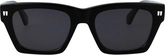 Off-white Valdez-zonnebril met vierkant montuur voor dames (Zwart/Donkergrijs)