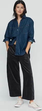 Pilcro Izzie Relaxed Corduroy Pull-On Barrel Pants
