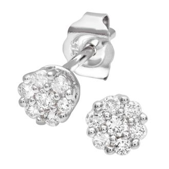 Diamant L'éternel 9ct witgoud dames 15pt diamanten oorbellen