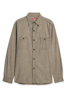 Fortela Otero Carbon Chambray Shirt in Grey at Nordstrom, Size X-Large