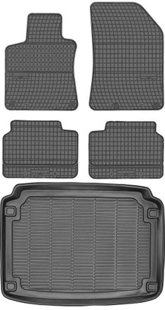 OEM Peugeot 308 Ii Hatchback A Partir De 2013 Set - Alfombrillas De Goma Para Coche + Alfombrilla Para Maletero