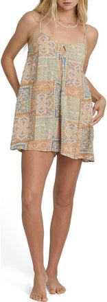 Billabong Fresh Daze Cover-Up Romper in Twilight Blue at Nordstrom, Size X-Small