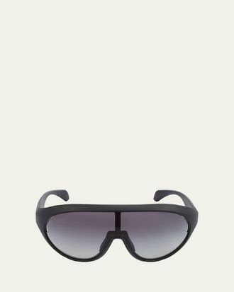 Rick Owens 36mm Bio-Injected Contrast Oval Sunglasses