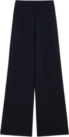 Max Mara Viscose Crepe Knit Broeken - Dames - Wijde Broeken - Blauw - M - Broeken