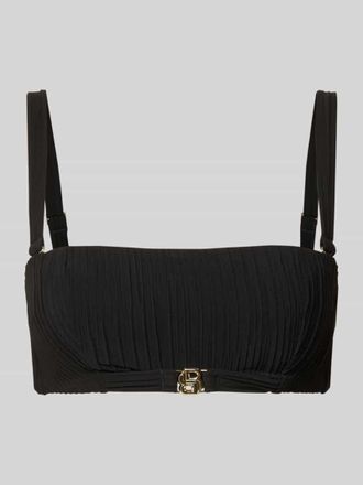 HUGO BOSS Bandeau-Bikinitop mit Plis&eacute;e Falten in Black, Gr&ouml;&szlig;e XL