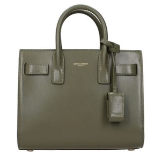 Saint Laurent Handtasche Sac De Jour Damens Gr&uuml;nes/moosfarbenes Leder