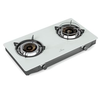 Klarstein Klarstein Cocina De Camping Barzona 2 Quemadores 3,4 Kw & 4,3 Kw Tapa De Cristal Acero Inoxidable Uso M&oacute;vil