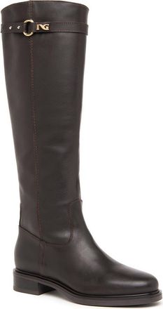 Nero Giardini Buckle Strap Riding Boot in Brown at Nordstrom, Size 7Us
