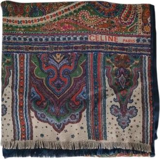 Celine Pre-owned Scarves, female, Multicolor, Size: ONE SIZE Pre-owned Vintage Shawl