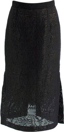 Roland Mouret Black Slit Midi Skirt Size M