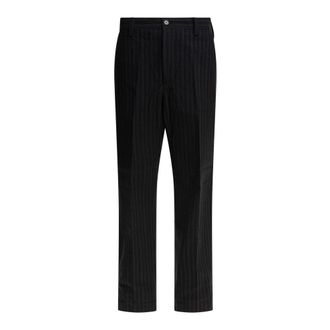 Nn.07 Straight Trousers, male, Black, W31 L32, Blue Pinstripe Trousers Relaxed Fit