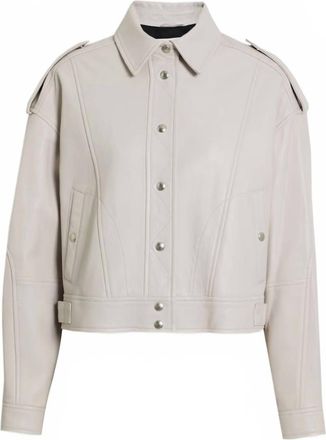 Iro Womens Elgo Leather Jacket In Chalk