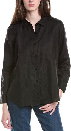 Eileen Fisher Eileen Fisher Petite Classic Collar Linen Long Shirt