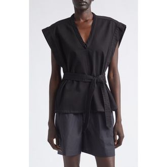 Christophe Lemaire Cotton Denim Vest in Black at Nordstrom, Size 10 Us